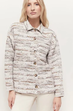 Vestes & Blousons^One Step Viveca - Veste Ecrue Natte Fantaisie Multico